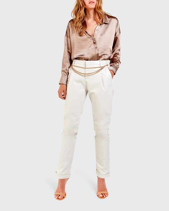 Parisienne Asymmetric Button-Front Blouse